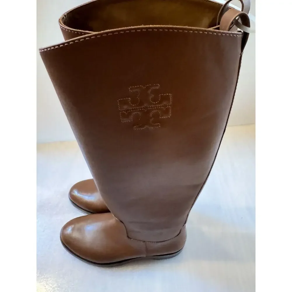 Tory Burch The Riding Boot Size 8 Palissandro (Royal Tan) Color $648